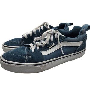 Vans W9-M7.5 Filmore Petrol Suede Canvas Blue Skate Sneakers Low Top Shoes